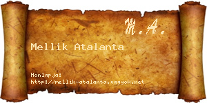Mellik Atalanta névjegykártya